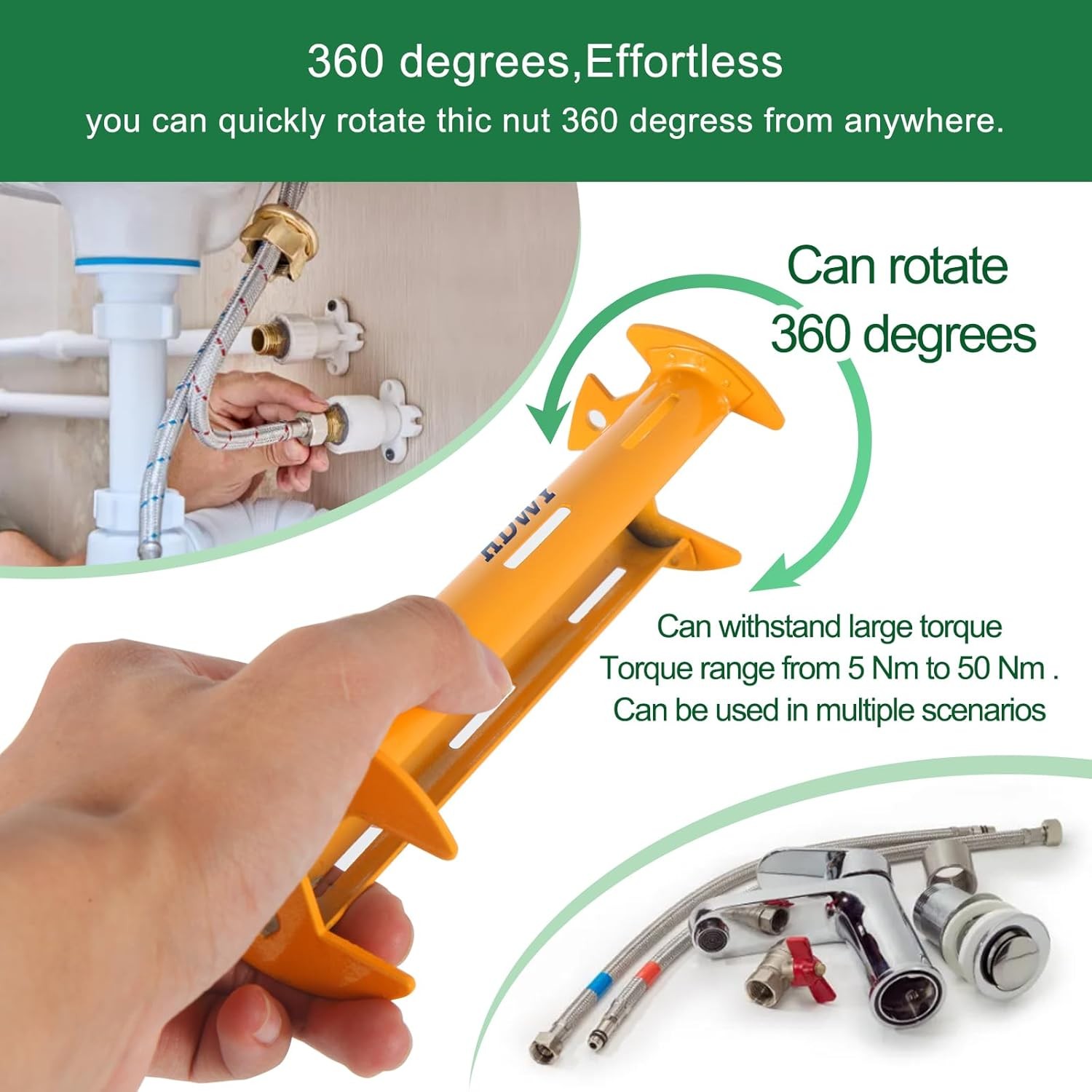 Multifunctional Basin Wrench Set, 11 Sizes for Faucet and Sink Installation