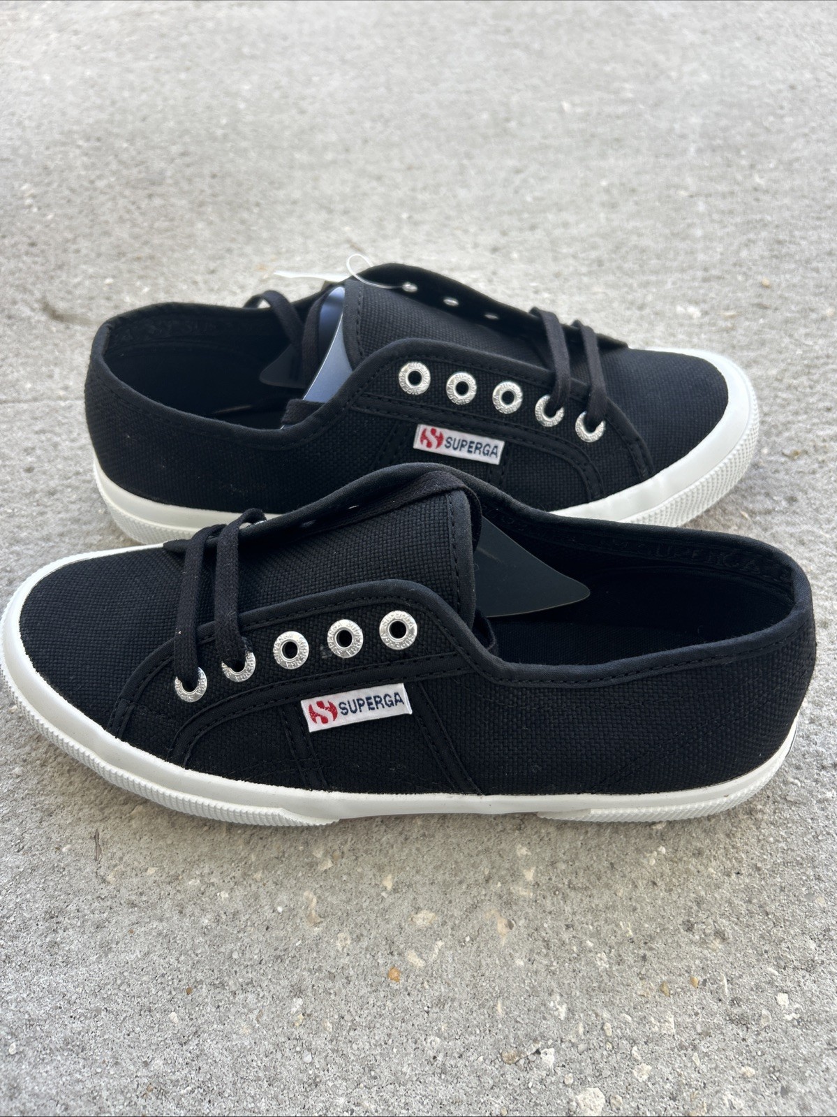 Superga 2750 COTU Classic Black Canvas Sneaker Womens Size 8