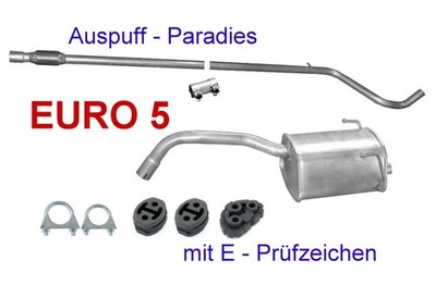 Auspuff Abgasanlage für Fiat Panda II 1.1 & 1.2 Typ 169 ab Bj. 09/03 EURO 5 +Kit