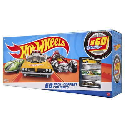 Hot Wheels HKT50 60-Pack, 60 1:64 Scale Toy Vehicles for