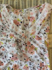 Vintage Aria Collection Pink Floral Ribbon Nightgown Short Sleeve Grandma M