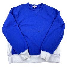 Wallace  Barnes J Crew Sweatshirt Men Large Blue White Crewneck Sweater STAINS