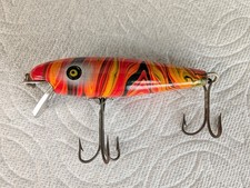 PFLUEGER PALOMINE SCRAMBLE VINTAGE WOOD FISHING LURE 3.5