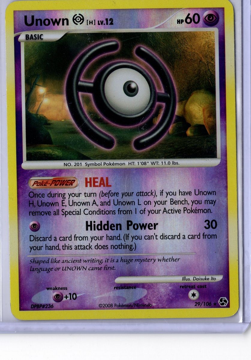 Unown H - #29 - Pokemon Great Encounters Reverse Holo- LP
