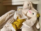 Lot of 2 Vintage Rag Bunny Large Plushes Handmade by Grandma Maria — photo 4
