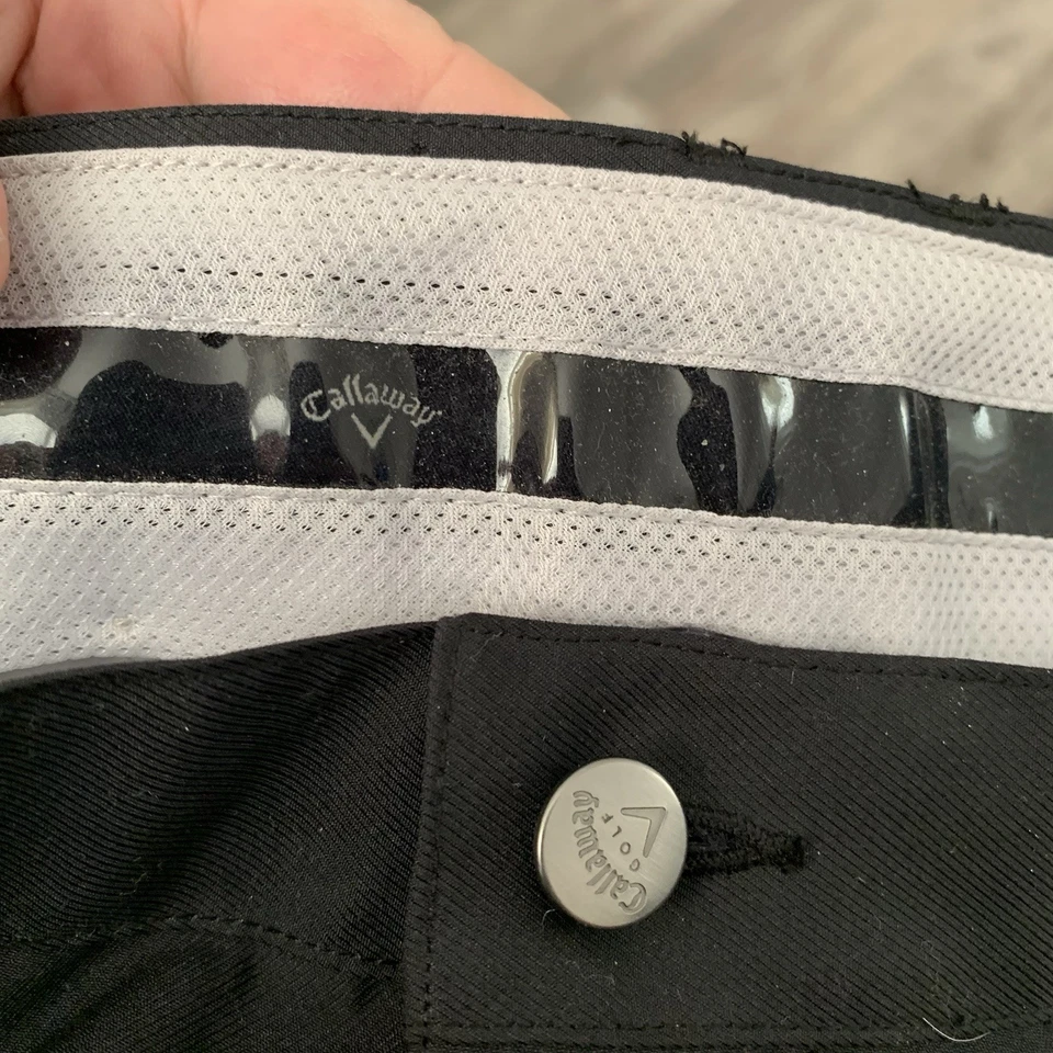 "Pantalones cortos de golf Callaway para hombre talla 36 negros bolsillos de carga entrepierna de 10""" Foto 2 de 4
