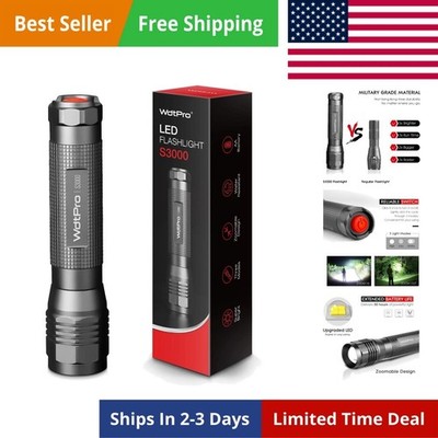 High-Powered LED Flashlight S3000, Super Bright Flashlights - High Lumen,  Wa...