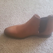 Jaxson Men's Brown Faux Leather Chelsea Ankle Boots Round Toe Slip-On 11