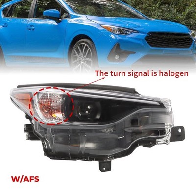 For 2024 2025 Subaru Impreza /Crosstrek Headlight w/AFS Passenger Side LED Black