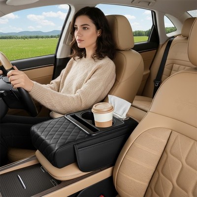 4-in-1 Auto-Mittelkonsole Veranstalter, Mit Staufach, Cup Holder, Handyhalter