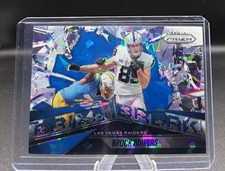 BROCK BOWERS 2025 PANINI PRIZM BREAK BLUE CRACKED ICE RAIDERS /99