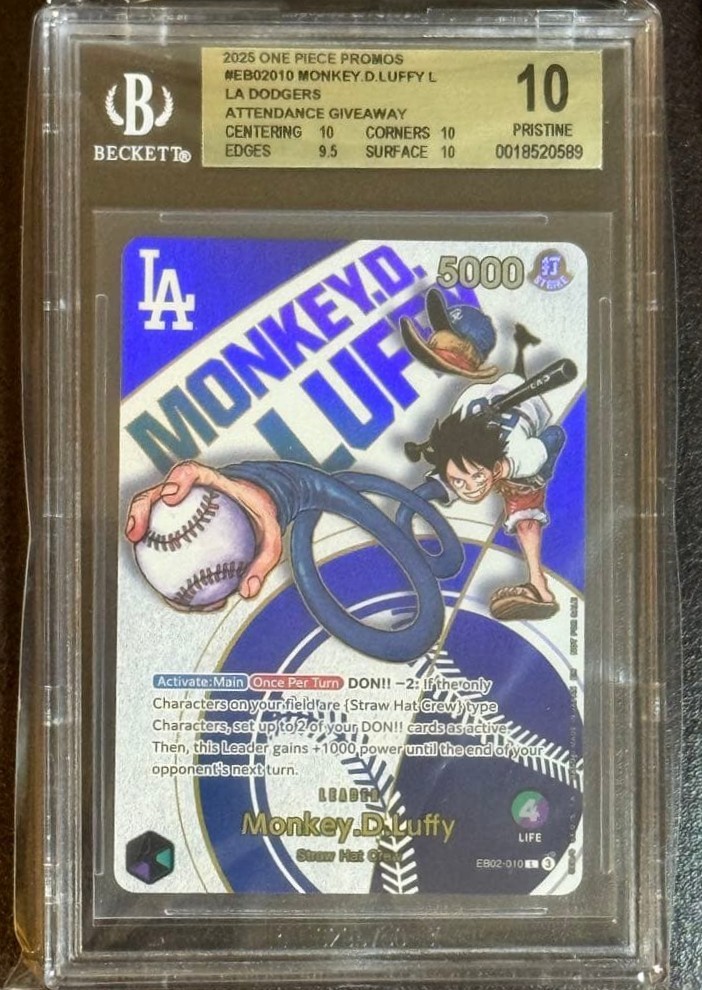 BGS 10 Monkey. D. Luffy EB02-010 Los Angeles Dodgers x ONE PIECE