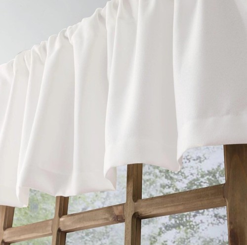 Faux Linen Valance for Windows Kitchen Living Room Valances Rod Pocket White - Picture 4 of 4