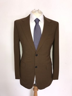 DUNHILL - Mens Slim Fit BROWN WOOL SUIT - 38 Reg - W32 L30 - GORGEOUS