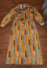 Kay Windsor Maxi Dress Vintage 1960s/1970s Mod Bold Colorful