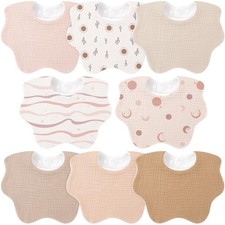 8 PCS Baby Bibs Drooling Teething Muslin Cotton Unisex Fits 036 Months Soft