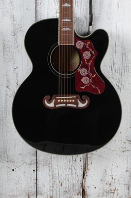 Epiphone J-200 EC Studio Jumbo Body Acoustic Electric Guitar Black Finish