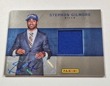 2012 Stephon Gilmore SP Panini Rookie Draft Day Piece Of Hat Auto Buffalo Bills 