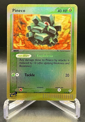 Pineco 71/97 EX Dragon (2003) Reverse Holo E-Series Unique Art Pokemon Card 