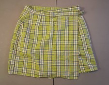 Vintage Old Navy Women's Size 8 Mini Skirt Green Yellow Plaid Y2K Preppy Coastal