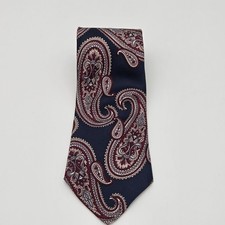 Mens American Edition Navy Paisley Necktie Made In USA 100% Imported Fabric