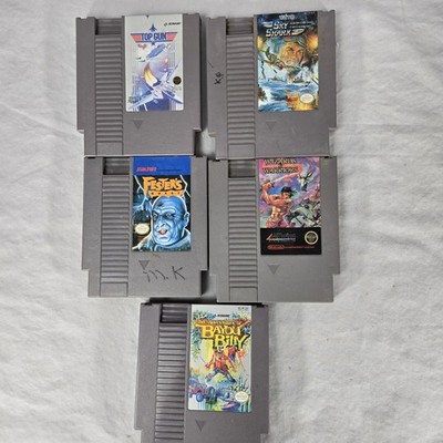 Lot of 5 Nintendo NES Top Gun Sky Shark wizards Warriors Bayou Billy Tested Work
