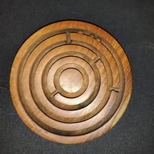 India Wooden Labyrinth Game 3 Ball in Maze Brain Teaser Puzzle. Handmade