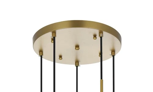 Elegant Lighting LD6074 Eclipse 5 Light 18"W Multi Light Pendant - Brass - Picture 6 of 12