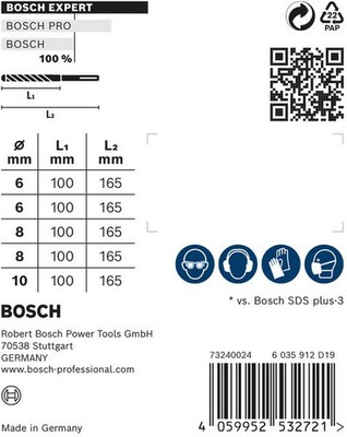 EXPERT SDS plus-7X Hammerbohrer-Set, 6/6/8/8/10 mm, 5-tlg