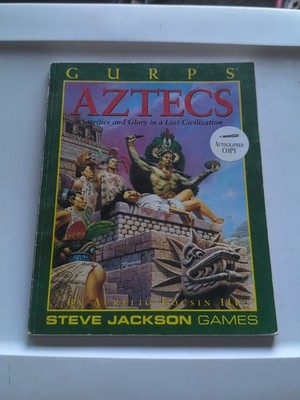Gurps Aztecs by Aurelio Locsin PB First Edition AUTOGRAPHED 1993 WORM USED SHAPE