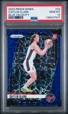 2024 Panini Prizm Wnba #22 Caitlin Clark Blue Velocity PSA 10