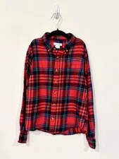 Dot & Zazz Plaid Shirt Boys Button-Up Flannel Christmas Holiday Size M (8/10)
