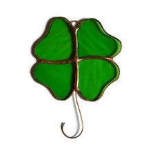 Lucky Shamrock Stained Glass Suncatcher - St Patricks Day Clover Sun Catcher