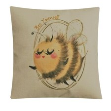 'BEE YOURSELF' CUSHION,COVER ONLY OR COMPLETE WITH PAD,40 CMS SQUARE,HOME DECOR