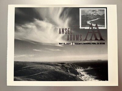 Ansel Adams 2024 FDC Maxicard Maximum Postcard Coast Point Reyes Seashore CA
