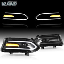 VLAND LED Projector Headlights Dual Beam For 2015-2022 Dodge Charger SRT GT SXT