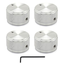 4pcs Silver Guitar Knobs Aluminum Alloy Volum...