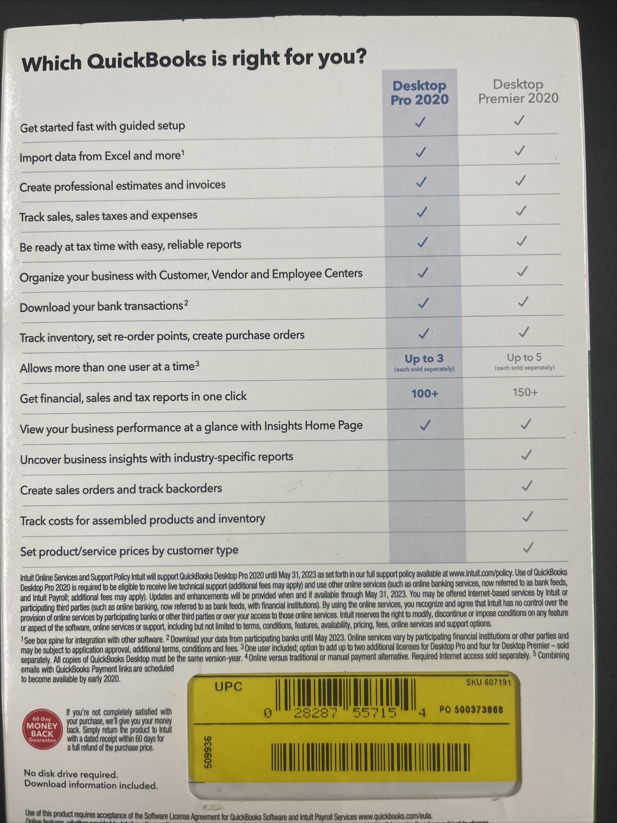 Intuit QuickBooks Desktop Pro 2020 Software for Windows PC Permanent