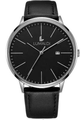 Men's Luxury Leather Dress Watch Black | eBay
