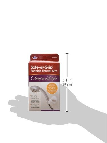 Changing Lifestyles Safe-er-Grip Portable Shower Arm, White and Gray - Picture 5 of 5