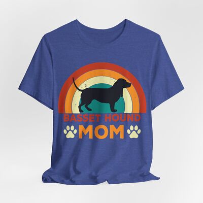Basset Hound Mom Retro Unisex Jersey Short Sleeve Tee