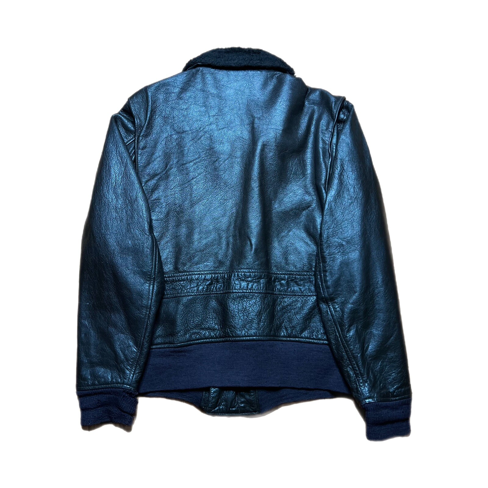 Vintage 1974 USN Military Leather Flight Jacket Gem