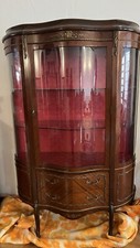 argentier En Bois De Rose Marqueté Style Louis XVI Vitrine En Verre Bisoté