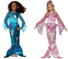 Kinder Kostüm Meerjungfrau Mädchen Kleid Karneval Gr. 110 116 122 128 134 140