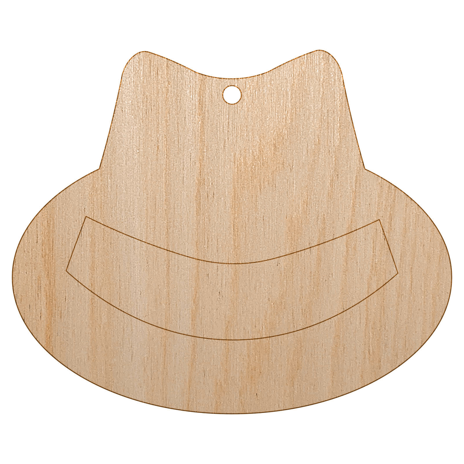Unfinished Wood Fedora Hat DIY Christmas Tree Ornament Craft with Pre-Drilled Holes  -image