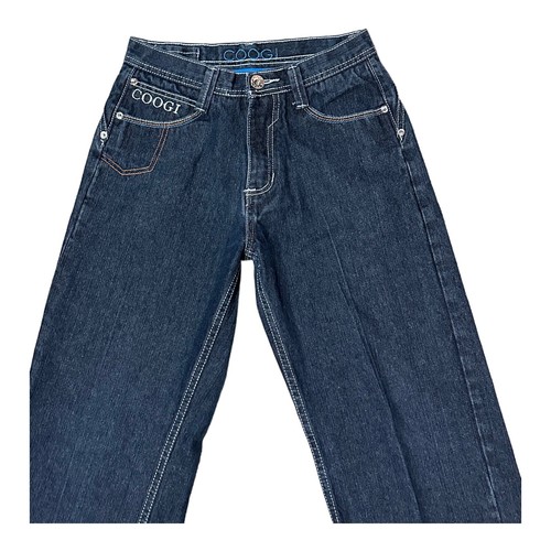 Coogi Wide Leg Jeans Women Size 16 (28x28) Blue Denim Embroidered Stitched - Picture 2 of 8