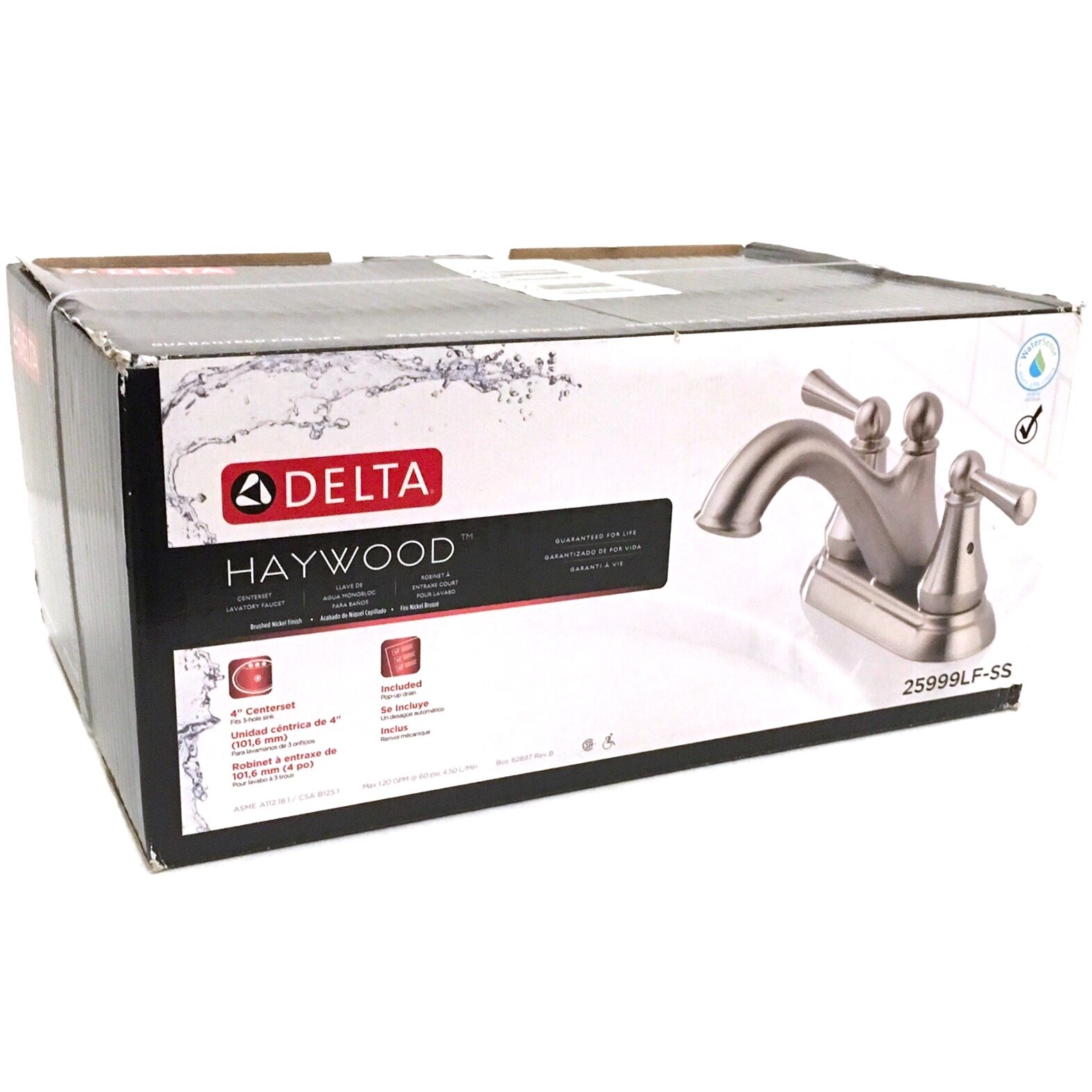 Bathroom Faucet DELTA Stainless Steel 25999LFSS Haywood 2Handle