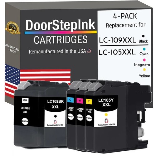 DoorStepInk Compatible Ink Cartridges For Brother LC109XXL LC105 B C M Y 4PK-USA - 第 1/5 張圖片