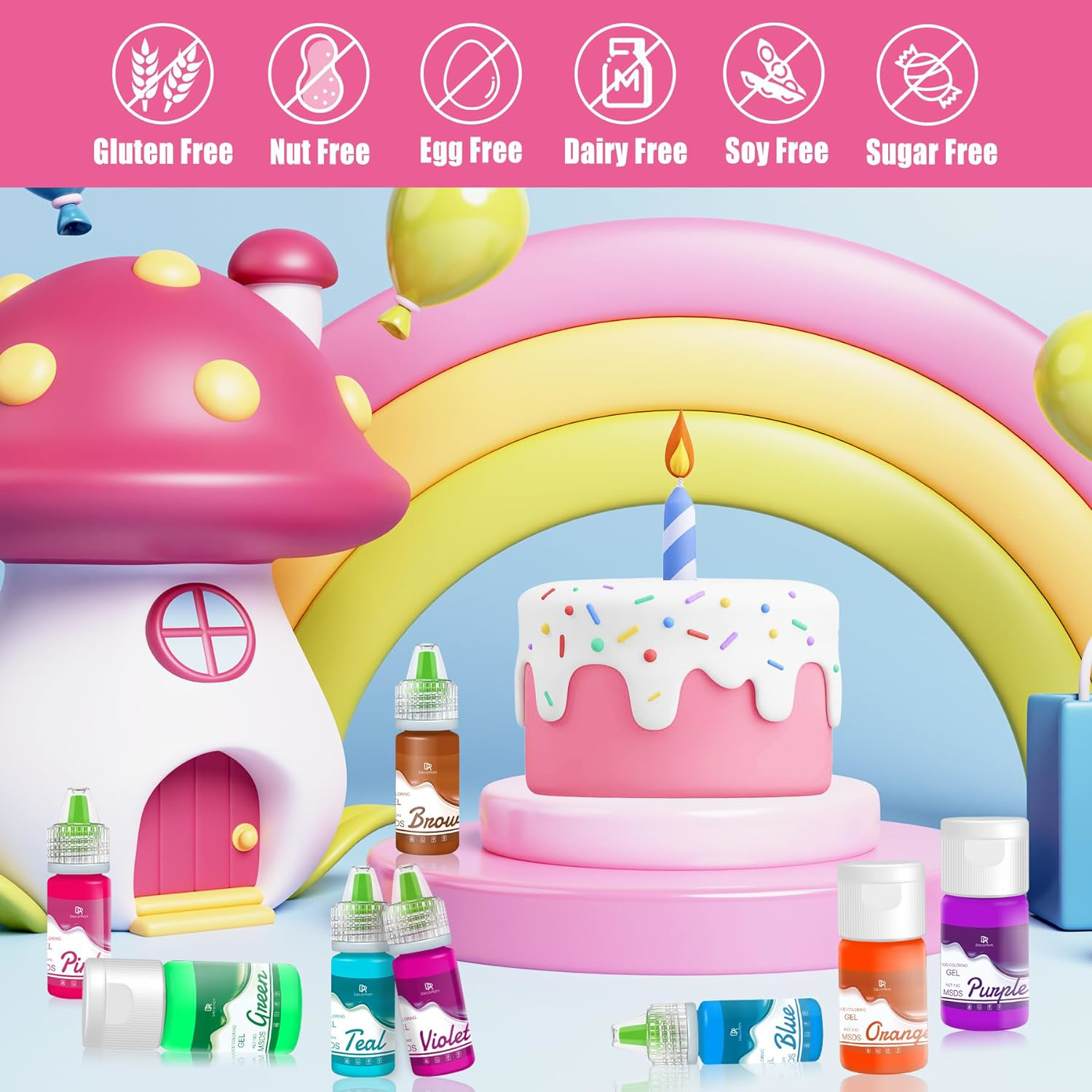 Gel Food Colouring 26 Colours Vibrant Gel Food Colouring Set for