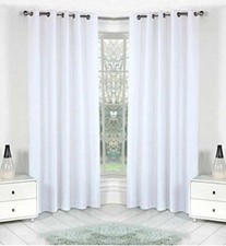 New 2 Piece Eyelet Door Curtain Set - 7 ft